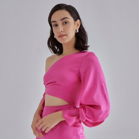 Silk Maison Pink Palace Silk Dress in Hot Pink NWT - Picture 2 of 7